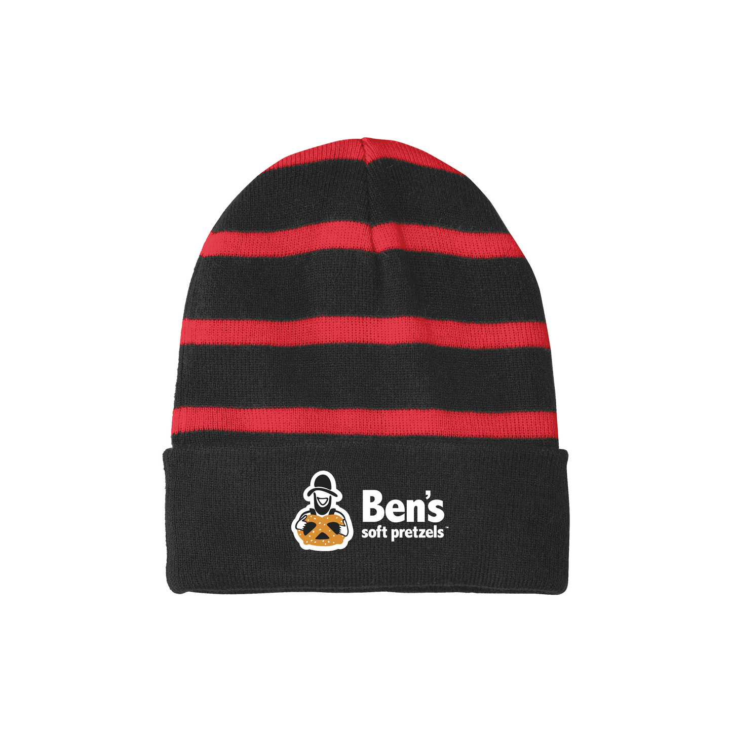 Black/Red Striped Beanie